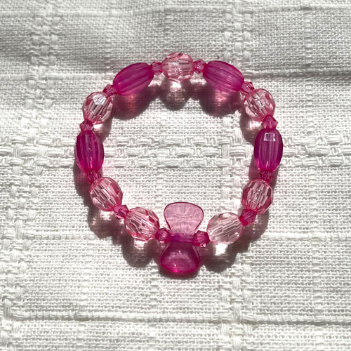 子ども向け＊ビーズブレスレット(2本セット・濃桃) no.fr-2