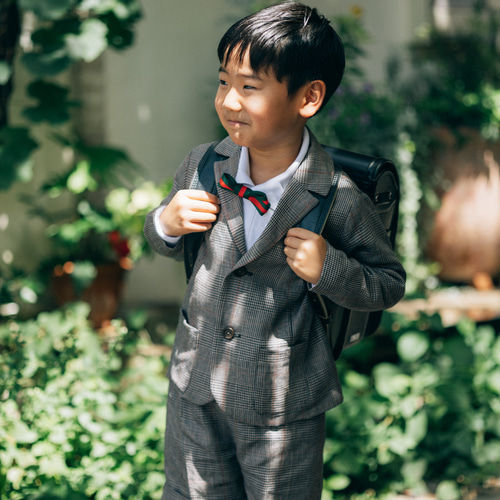 110 120 130 リネングレンチェック 【入学式】スーツ 選べる 蝶