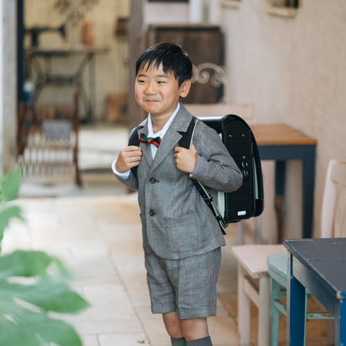 110 120 130 リネングレンチェック 【入学式】スーツ 選べる 蝶