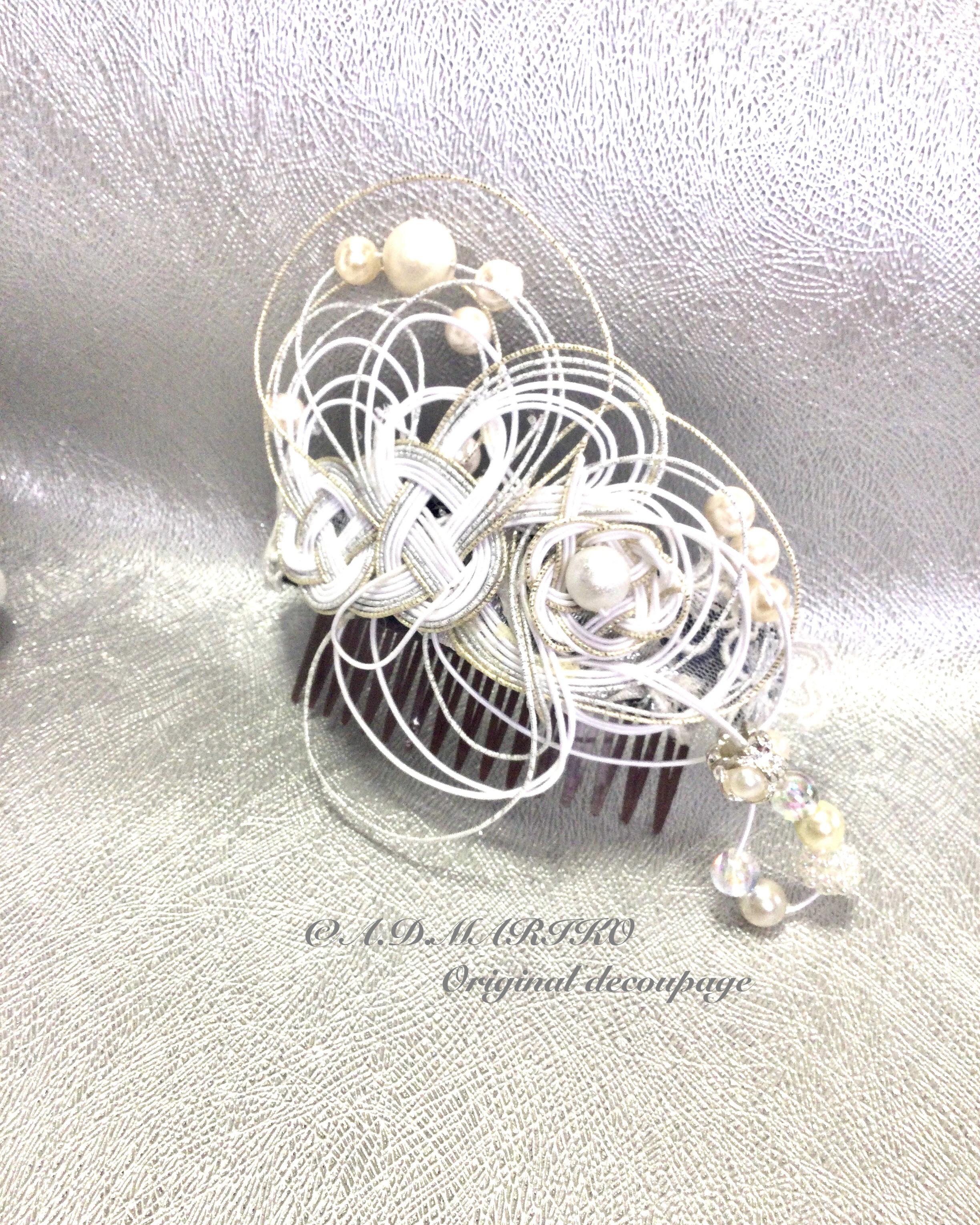 和洋モダン　ティアラ風水引髪飾り