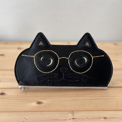 黒い編み込みメガネケース セトクラフト F24-0491-BK サングラスケース ブラック メガネケース