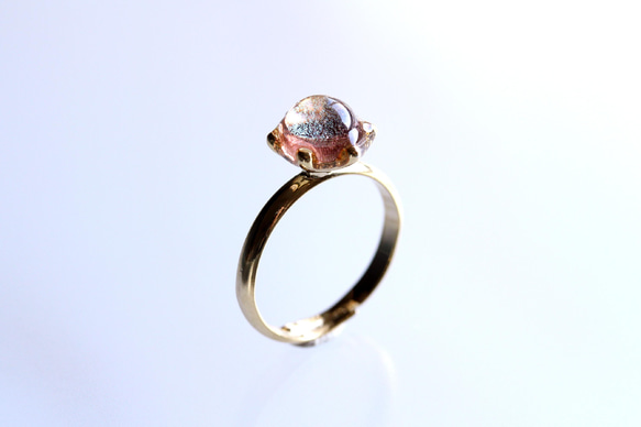 氷石glass ring ~yellow pink~ 2枚目の画像