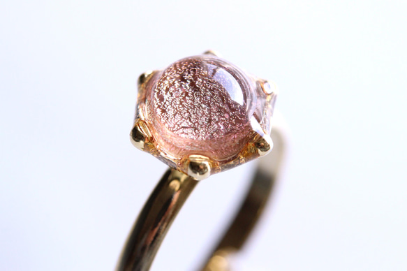 氷石glass ring ~yellow pink~ 3枚目の画像