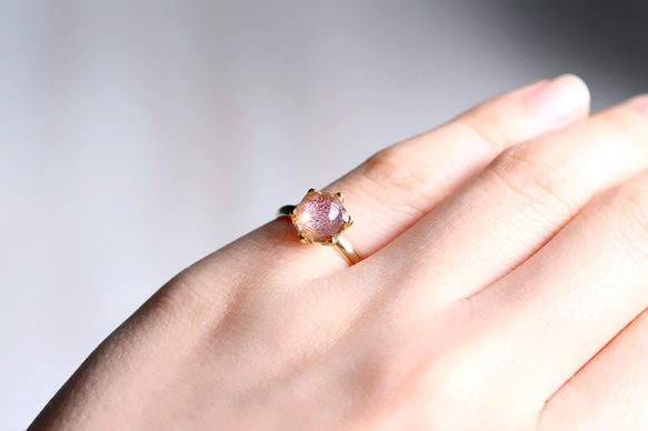 氷石glass ring ~yellow pink~ 8枚目の画像