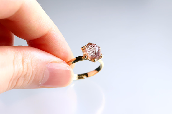 氷石glass ring ~yellow pink~ 6枚目の画像