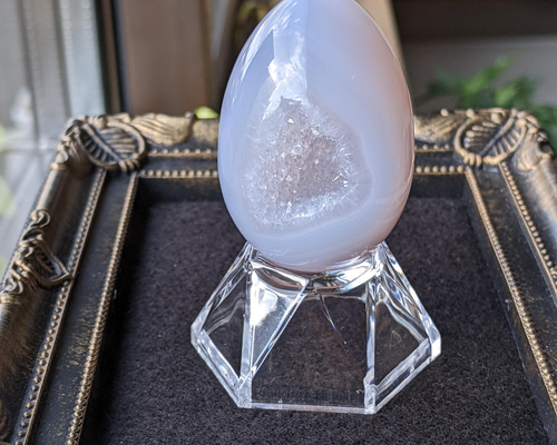 健康・長寿・子宝】瑪瑙笑口たまご型⭐️中アメジスト⭐️ジオード