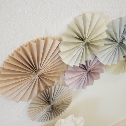 ペーパーファン9点のみ】フォトブース 誕生日 1歳 ペーパーファン