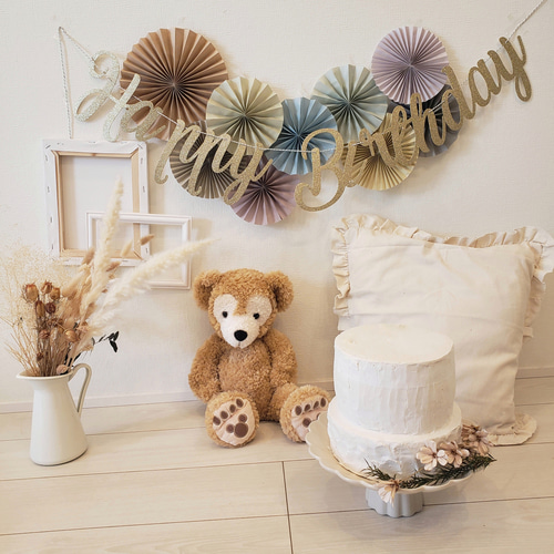 ペーパーファン9点のみ】フォトブース 誕生日 1歳 ペーパーファン