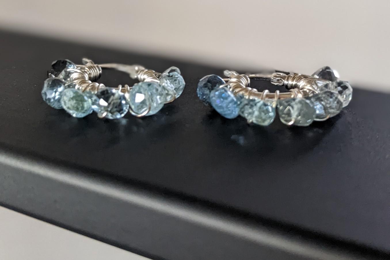 SV925 サンタマリアアクアマリン モス超希少SantaMaria Aquamarine フープピアスorイヤリング