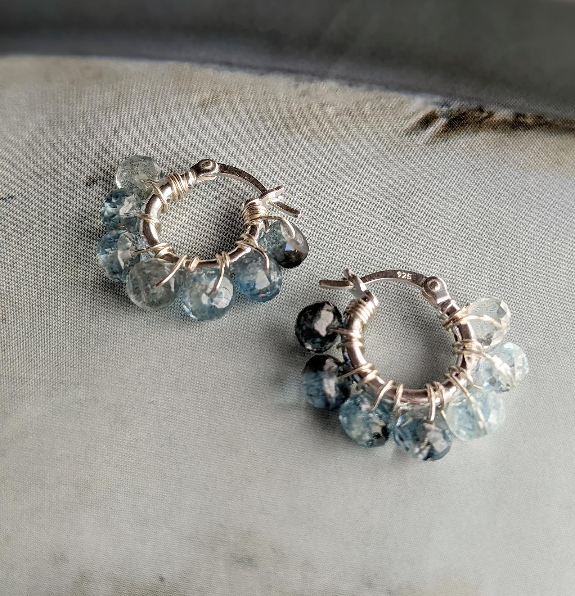 SV925 サンタマリアアクアマリン モス超希少SantaMaria Aquamarine フープピアスorイヤリング