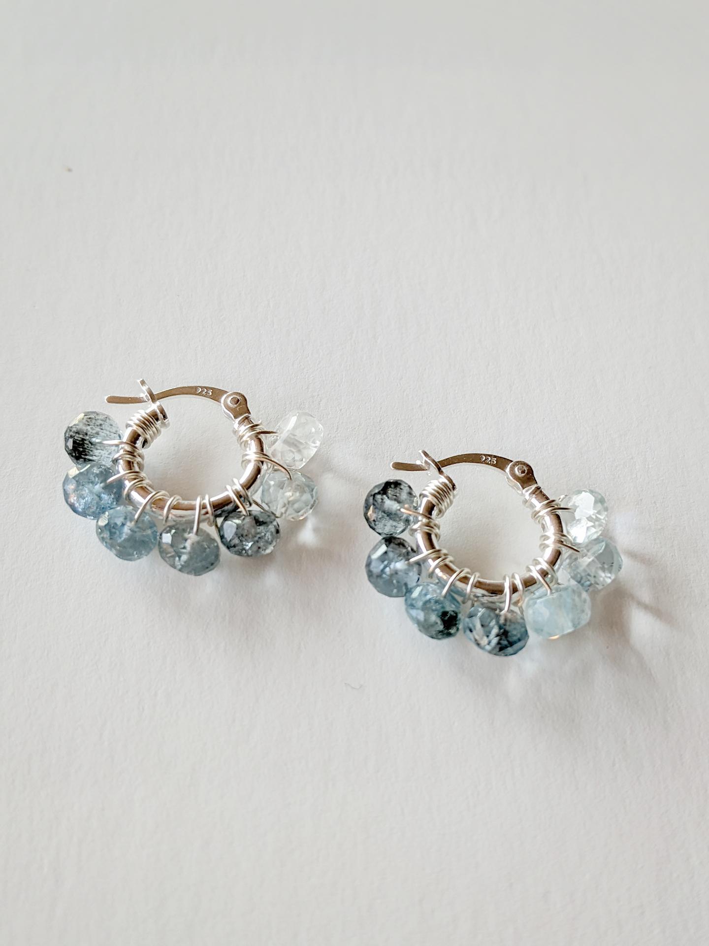 SV925 サンタマリアアクアマリン モス超希少SantaMaria Aquamarine フープピアスorイヤリング