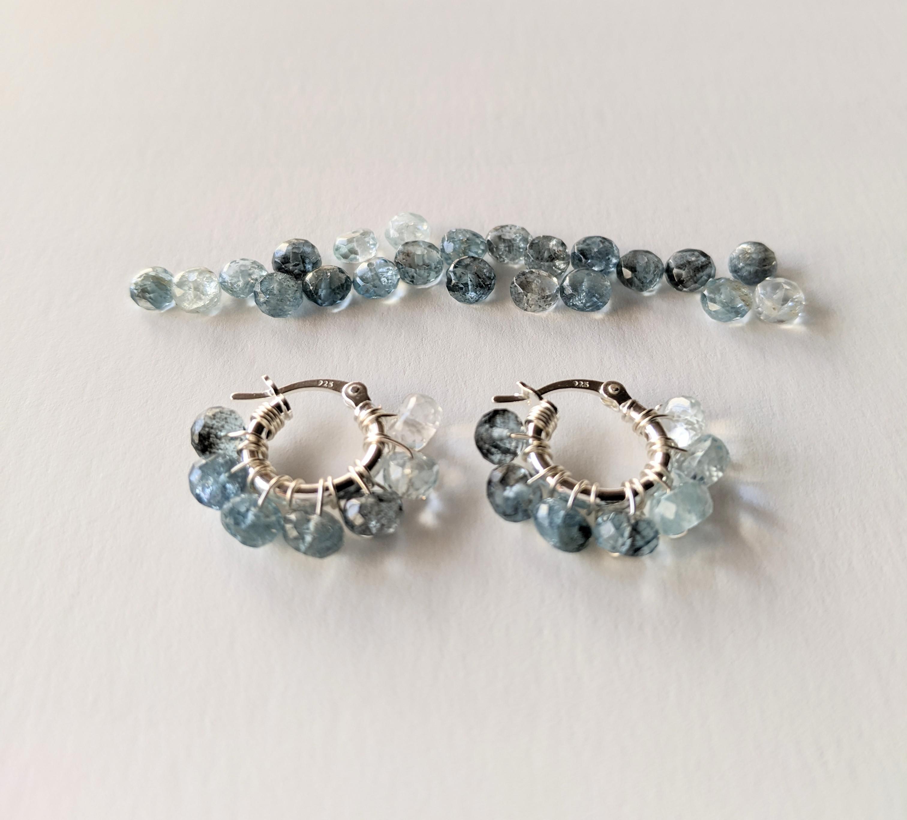 SV925 サンタマリアアクアマリン モス超希少SantaMaria Aquamarine フープピアスorイヤリング