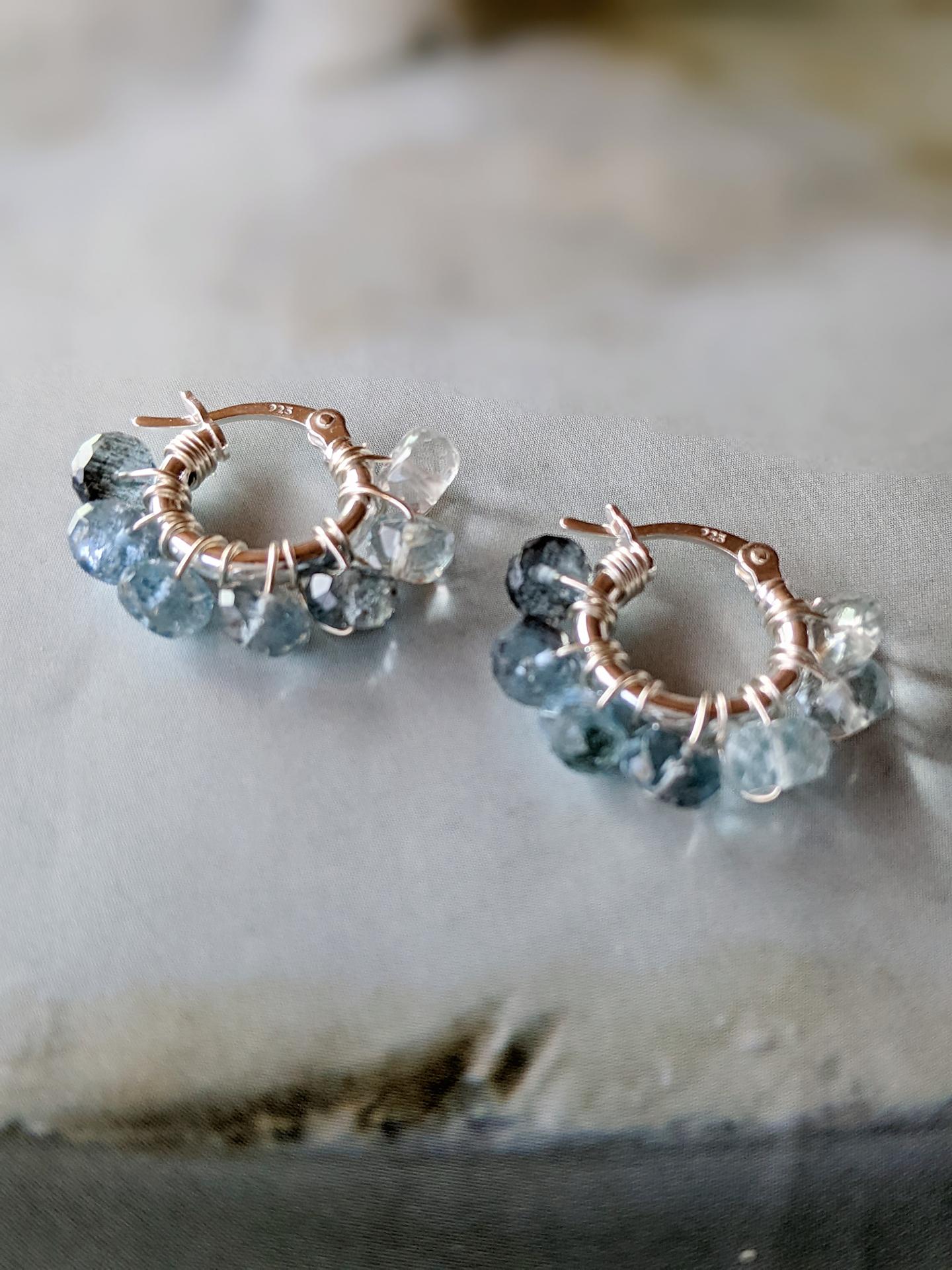 SV925 サンタマリアアクアマリン モス超希少SantaMaria Aquamarine フープピアスorイヤリング