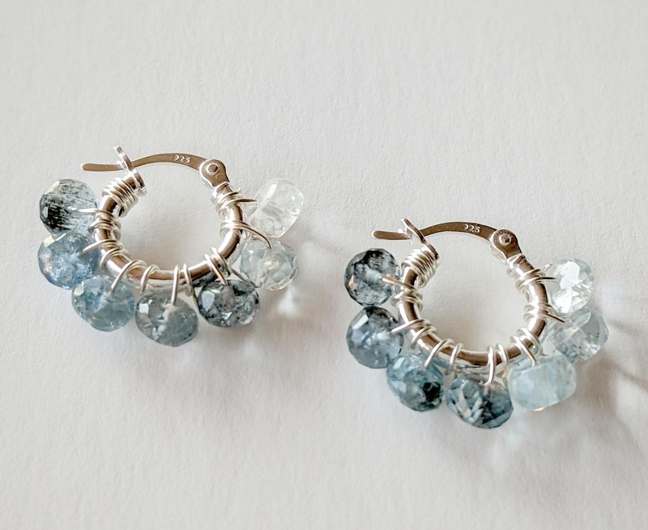 SV925 サンタマリアアクアマリン モス超希少SantaMaria Aquamarine フープピアスorイヤリング