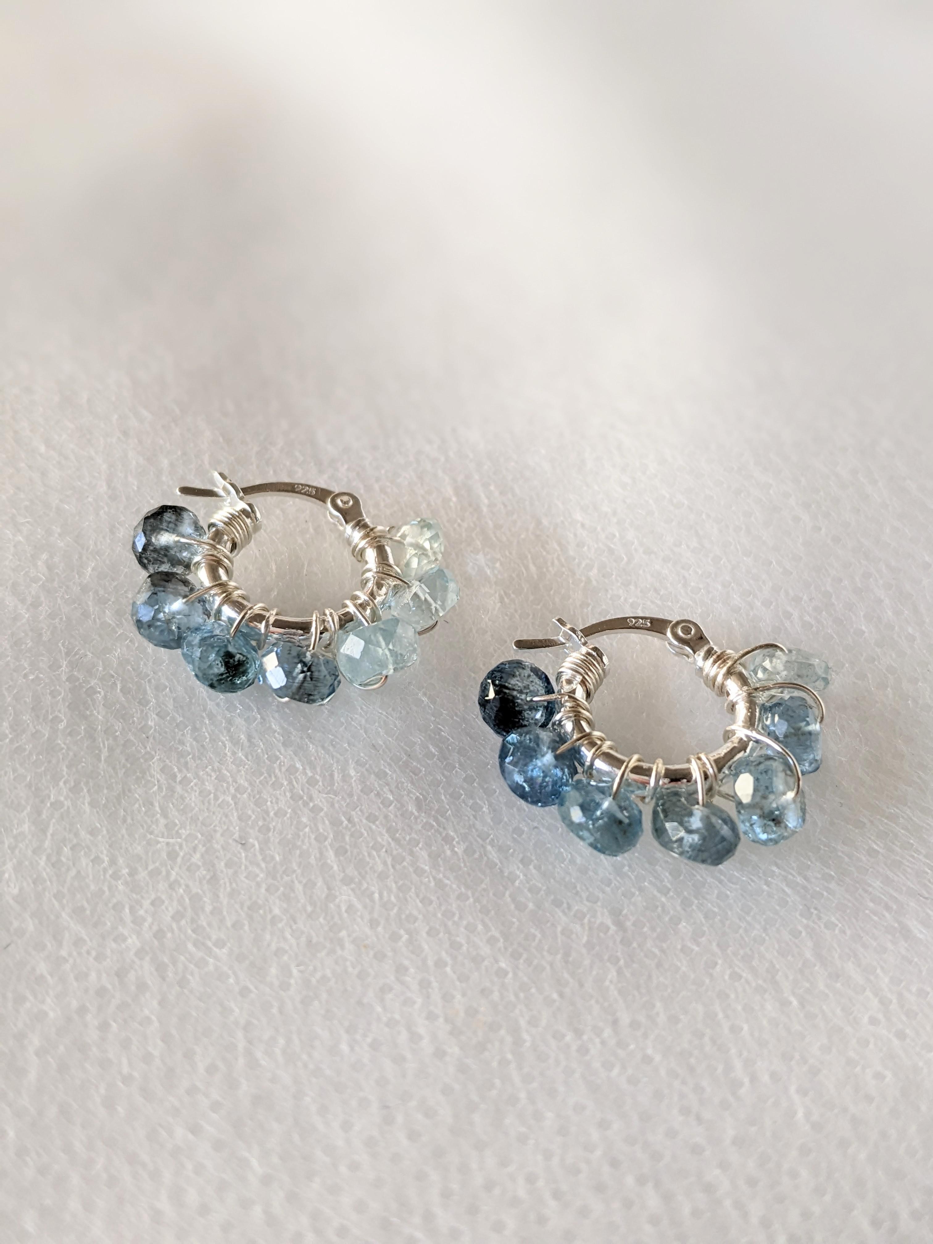 SV925 サンタマリアアクアマリン モス超希少SantaMaria Aquamarine フープピアスorイヤリング