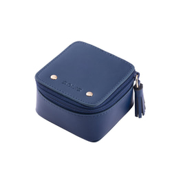 SOLIS Design Leather Mini Zip Coin Case (Oxford Blue) 2枚目の画像