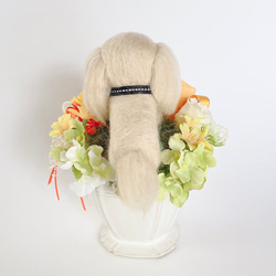 ダックスロング（クリーム）のプリザーブドフラワーアレンジメント(イエロー)　犬　母の日　花　お祝い　プレゼント　かわいい 5枚目の画像