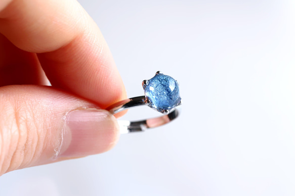 氷石glass ring ~blue~ 6枚目の画像