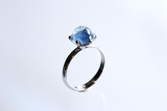 氷石glass ring ~blue~ 5枚目の画像