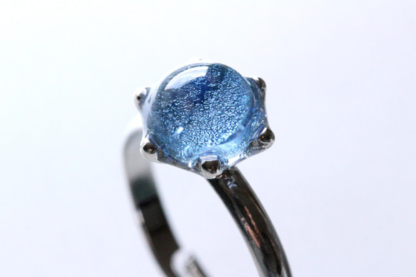 氷石glass ring ~blue~ 1枚目の画像