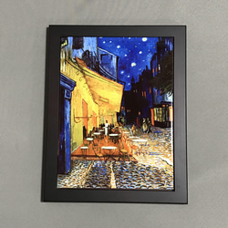 ゴッホ 夜のカフェテラス フォトタイル木製フレーム付き 絵画