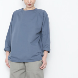 Genderless pullover shoulder button / lapis 2枚目の画像