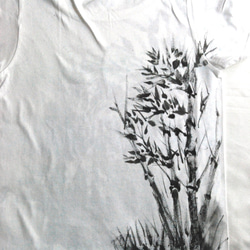 守り見つめる竹藪の虎　　注文　手描きシャツ　虎　タペストリー　墨絵風 4枚目の画像