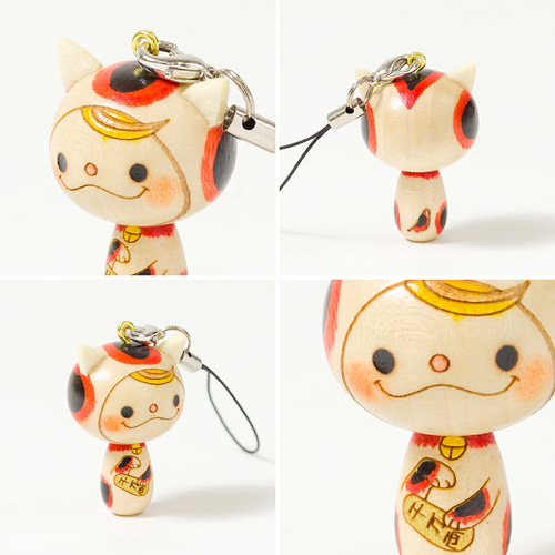 縁起物こけし・招き猫ストラップ 携帯ストラップ 卯三郎の孫 通販