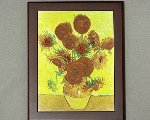 ゴッホ ひまわり フォトタイル木製フレーム付き 全7作品セットの通販