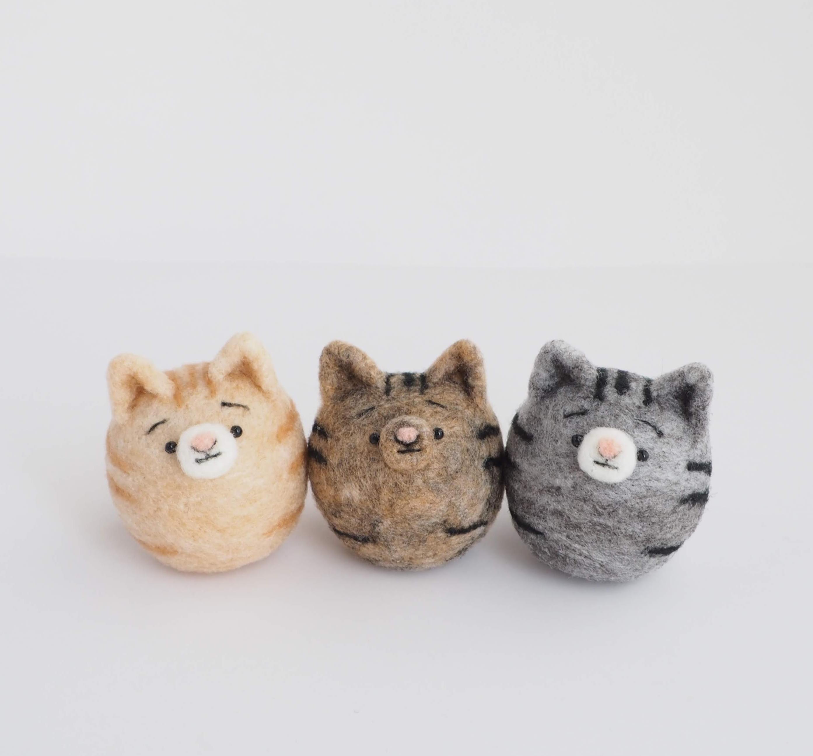 【受注製作】まゆとらねこ(サバトラ・キジトラ・茶トラ)　羊毛フェルト