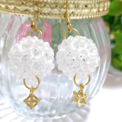 マカバチャーム付き 神聖幾何学フラーレン ピアス•イヤリング ピアス