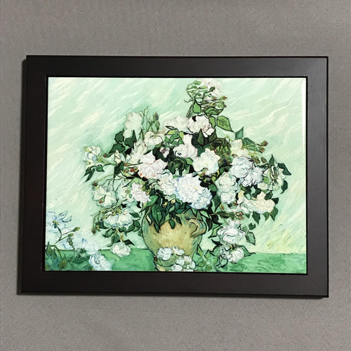 ゴッホ 薔薇 花瓶のバラ 4号 立体複製名画 額付き 壁掛け 有名