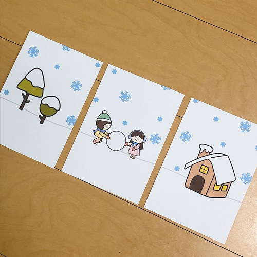 ペープサート 雪だるまチャチャチャ 冬 誕生会 保育 雑貨