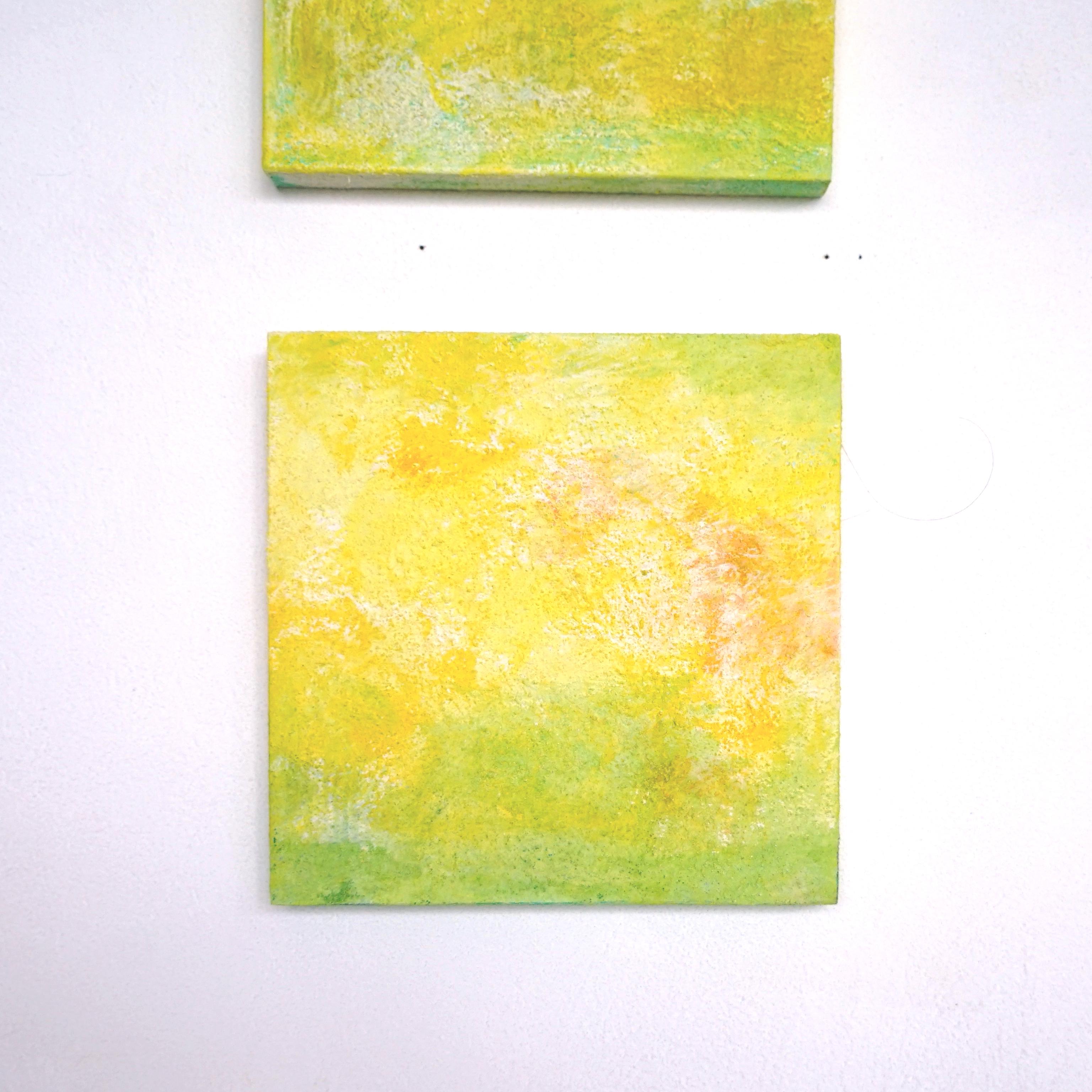 春の黄色い野原をイメージしたインテリアアート（Mimoza Yellow mini #180072）原画