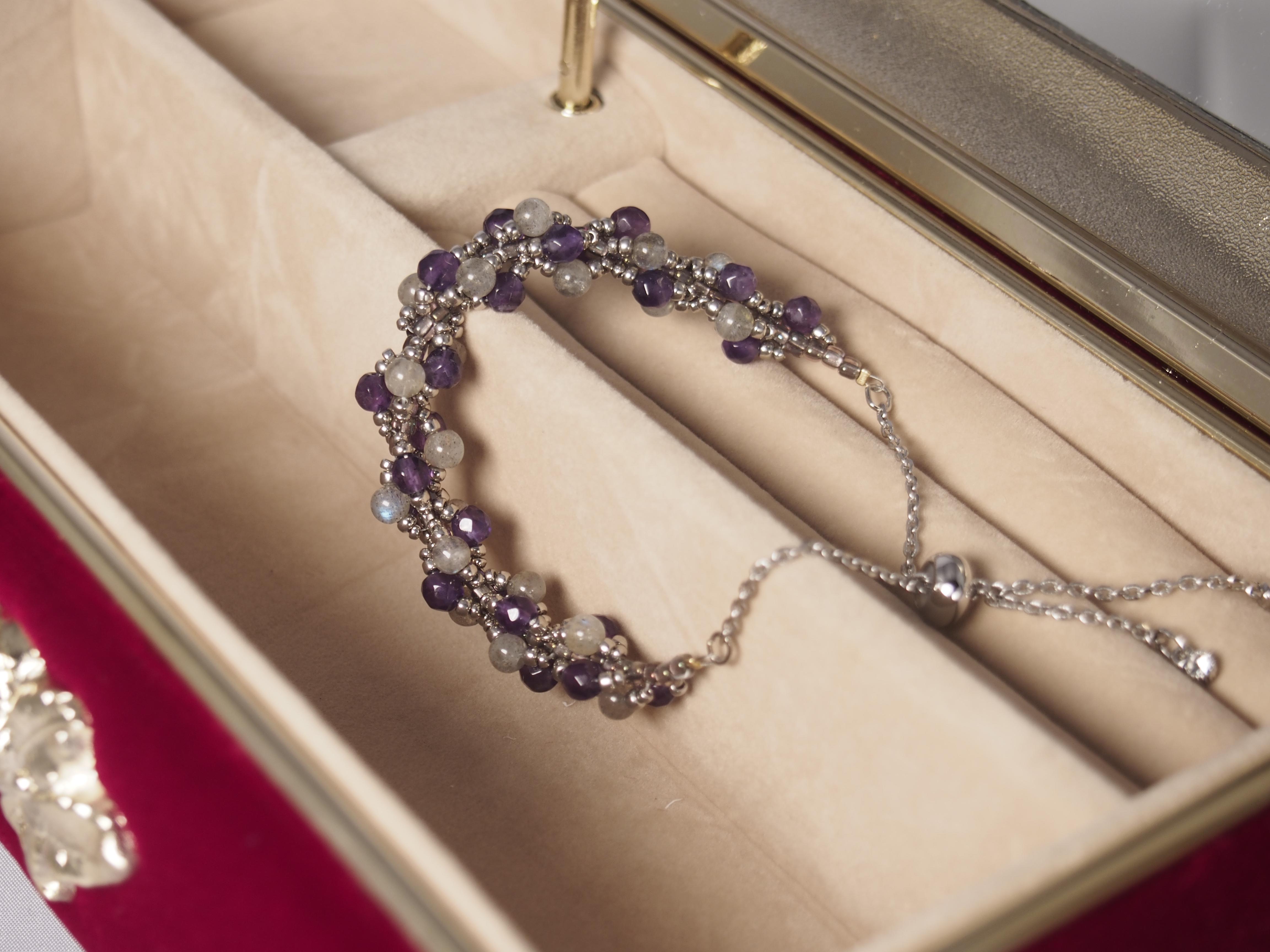 アメジスト*ラブラドライト　スパイラルブレスレット