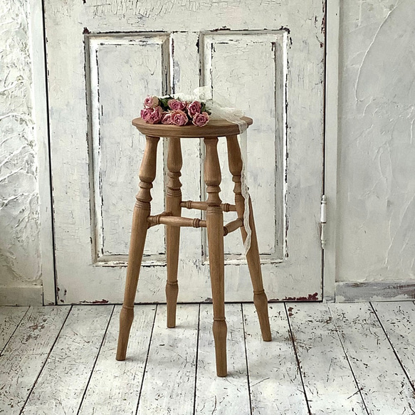 受注制作】ハイスツール・スツール・フレンチ・高さ55㎝・木製 #11