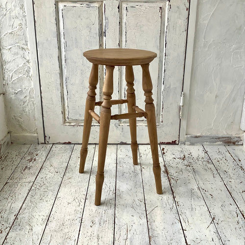 ハイスツール　木製　ハンドメイド 木の椅子展入選作のハイスツール｜椅子 ハンドメイドチェア 職人手作り