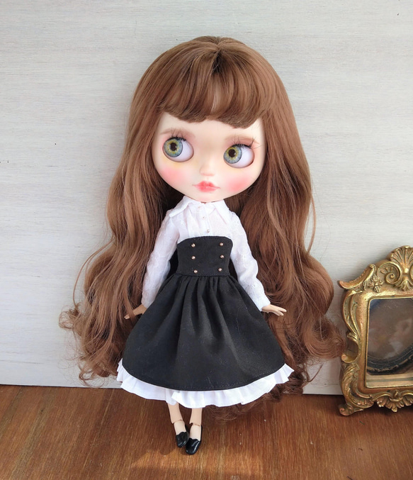 ゆずみかん様ご予約品※582.※単品※黒と白のフリルスカート※ブライス 