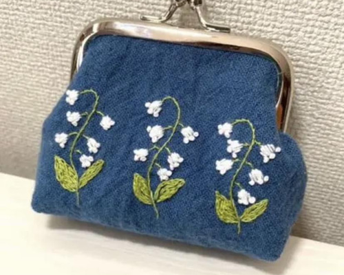 すずらんハンドメイド　牛ヌメ革親子がま口長財布 87fc86793613bd35d66b5d4bf7ea57