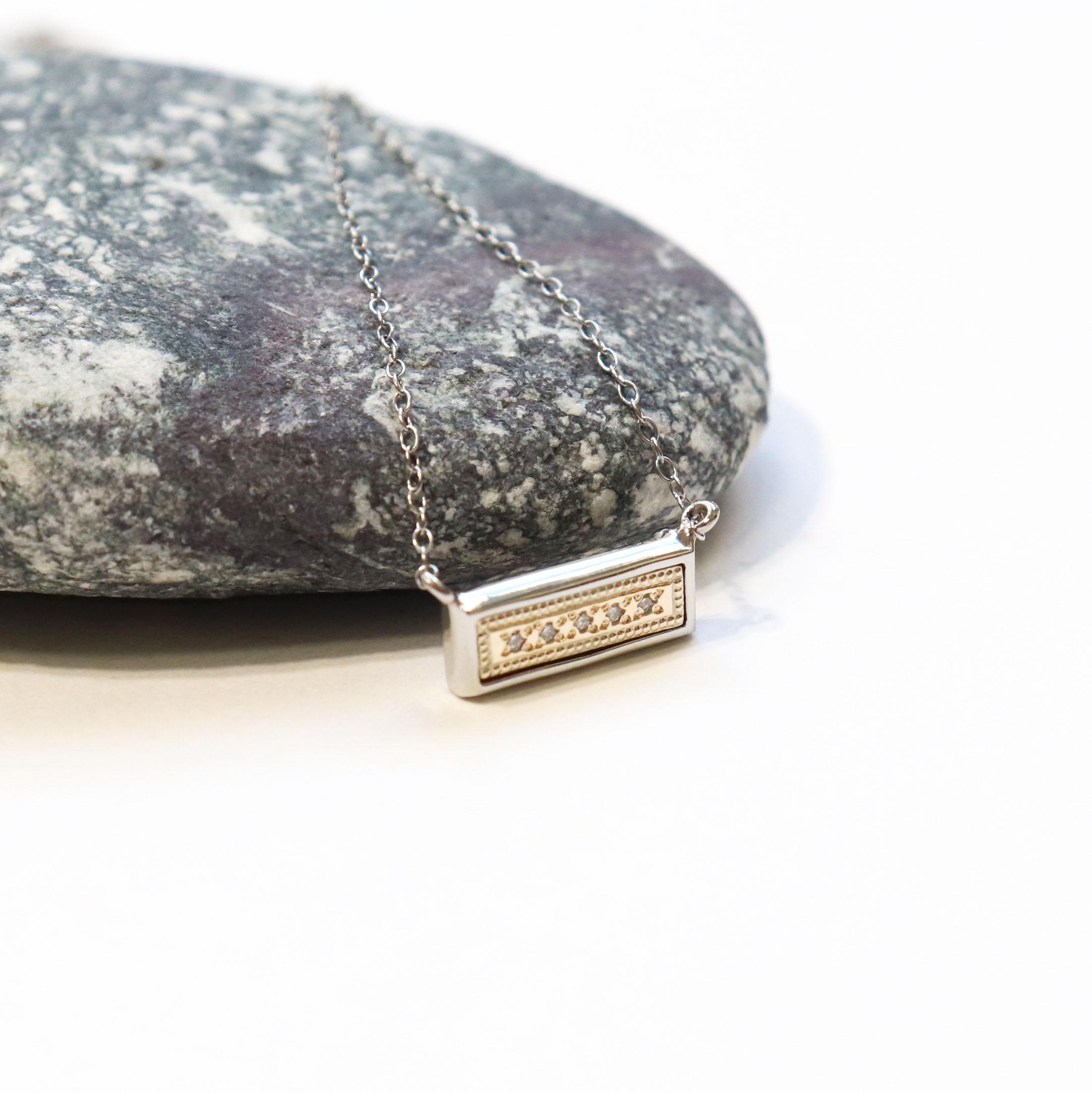 signet diamond necklace（受注制作）