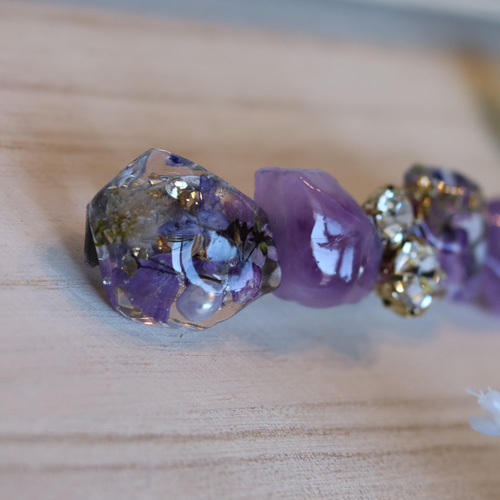 谷川さん専用♡天然石 バレッタ purple 谷川さん専用♡天然石 バレッタ purple