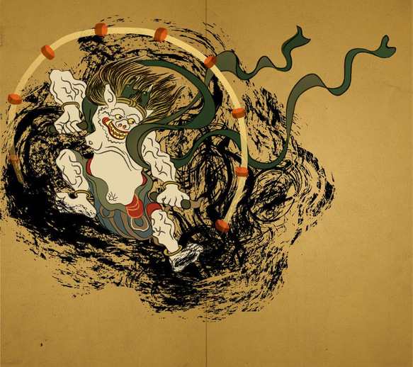 『雷神』LightBrown、送料無料、稲妻をイメージしインドの伝統布ラリーキルトと大島紬で作ったハット 17枚目の画像