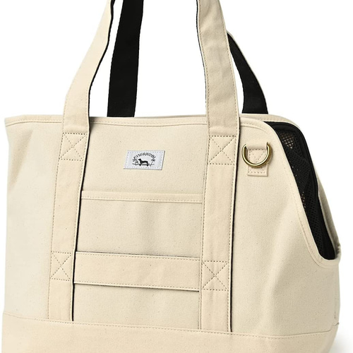 free stitch ベージュ キャンバス キャリーバッグ 小型中型犬用 犬用