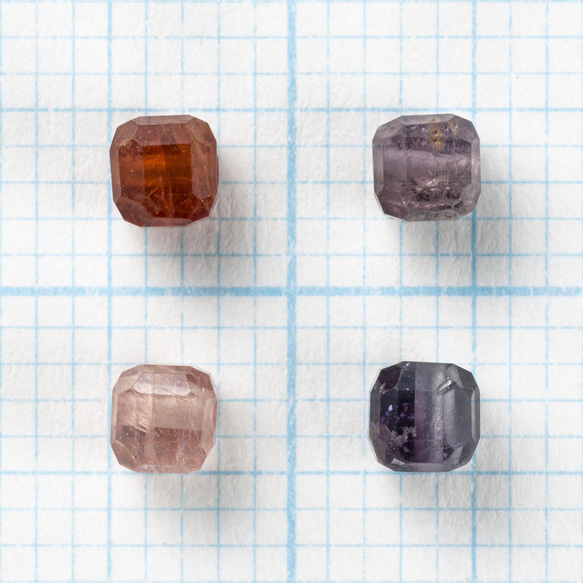 7粒売り　マルチカラースピネルAA++　キューブカット3×3×3mm 3枚目の画像