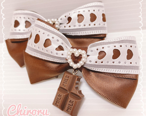 ハンドメイド♡レジンチョコヘアクリップ f0b4a3d5995d06085030a3764a08bf