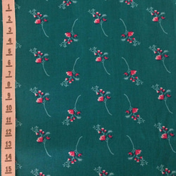 ４０cm ワイド巾 フランス フラワー グリーン 1枚目の画像
