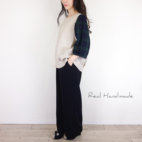 予約販売]ブラックジョーゼットワイドパンツ（セットアップに