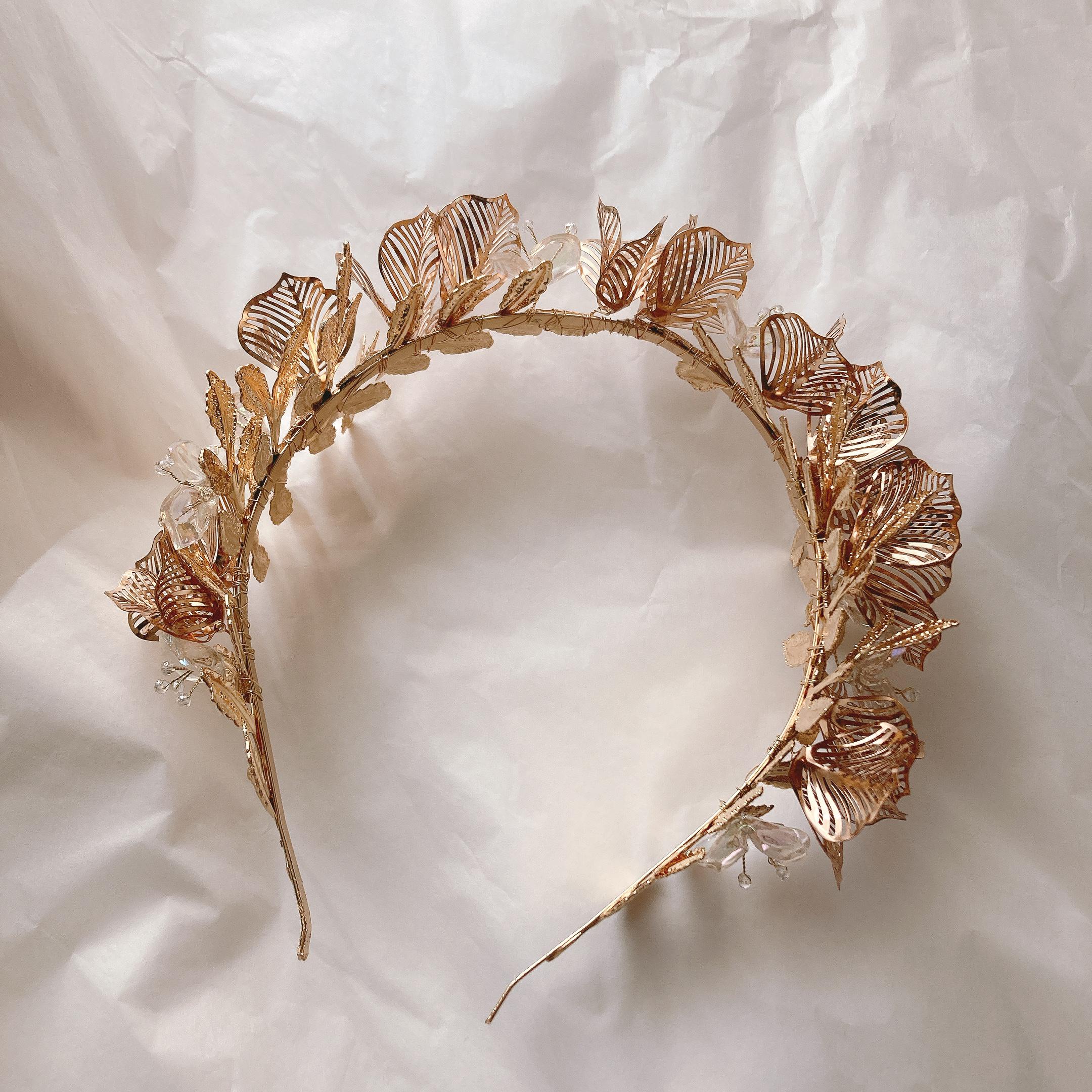 gold flower clear hair band