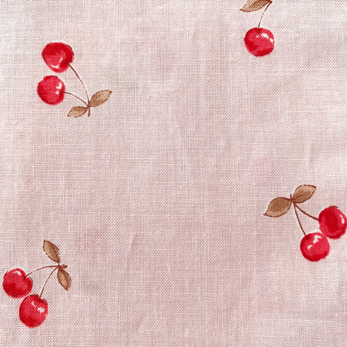 サクランボ柄 スモック 三角巾 ハンドメイド