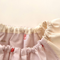 くすみピンクのさくらんぼスモック 半袖 100、120サイズ チェリー柄 3枚目の画像